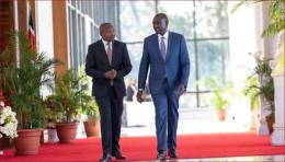 President William Ruto having a moment with his deputy Kithure Kindiki.